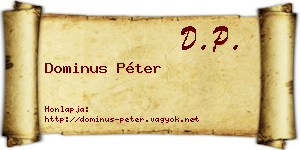Dominus Péter névjegykártya