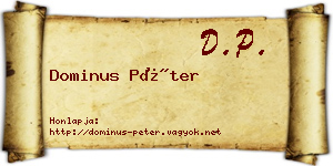 Dominus Péter névjegykártya