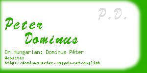 peter dominus business card