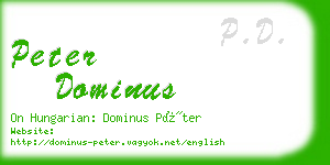 peter dominus business card